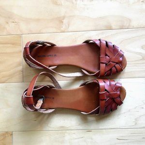 tan ankle strap sandals // target